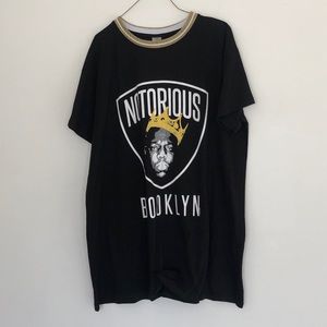 NWT Notorious BIG shirt dress with sparkle collar